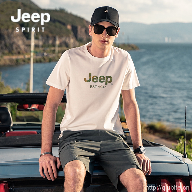 JEEP纯棉圆领短袖T恤