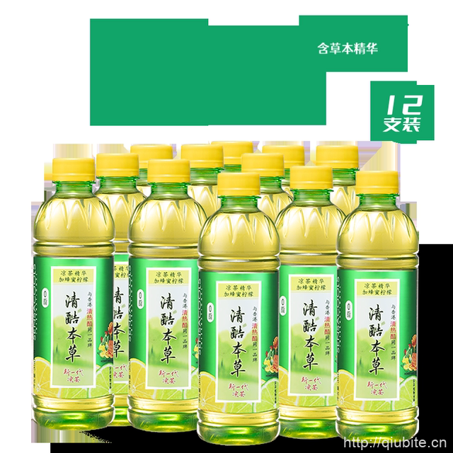 【清酷】凉茶绿茶味草本植物饮料 350ml*12瓶