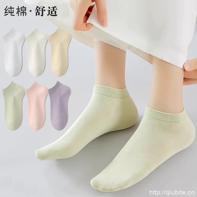 芬腾夏季女士短袜薄款防滑船袜6双
