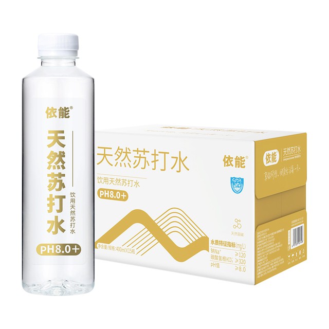 依能！纯天然弱碱性苏打水400mlX15瓶