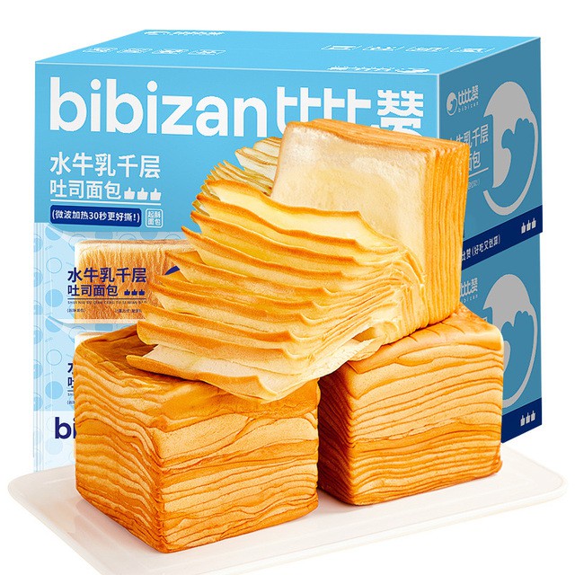 比比赞水牛乳千层吐司面包858g