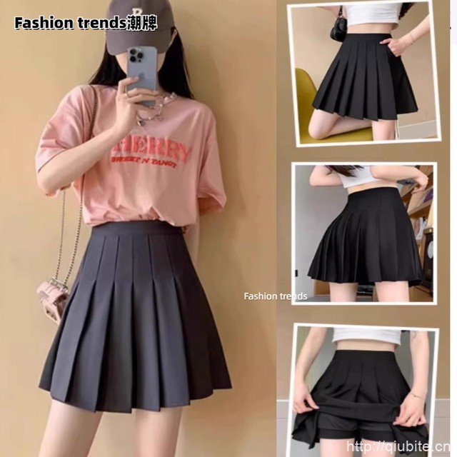 Fashion trends潮牌带安全裤百褶裙