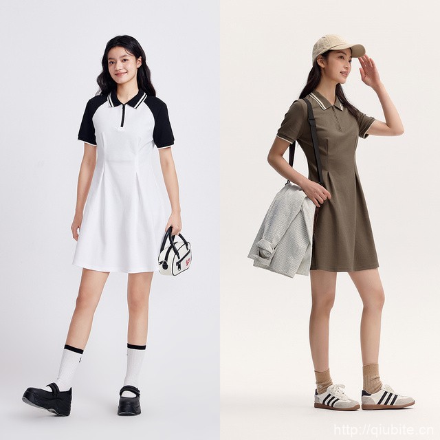 森马森马女复古撞色连衣裙合集