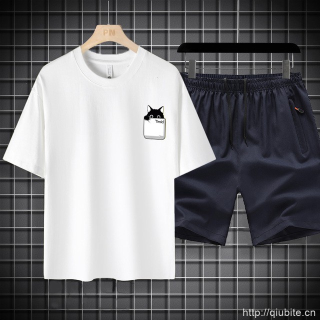 【DREWCOOL】夏季男士宽松短袖T恤套装