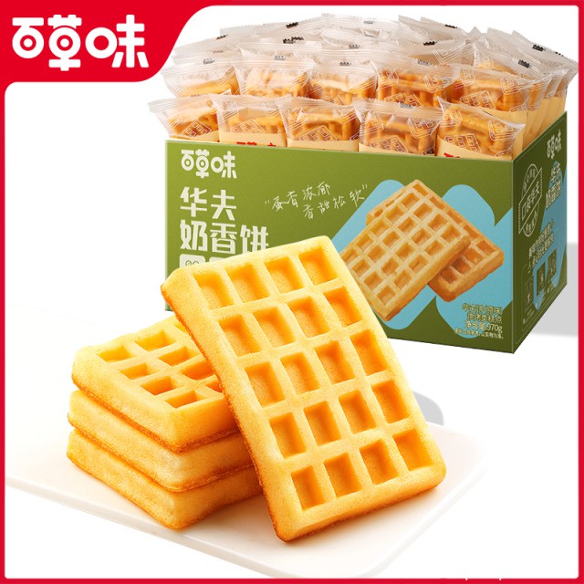 百草味华夫饼整箱面包970g（约34包）