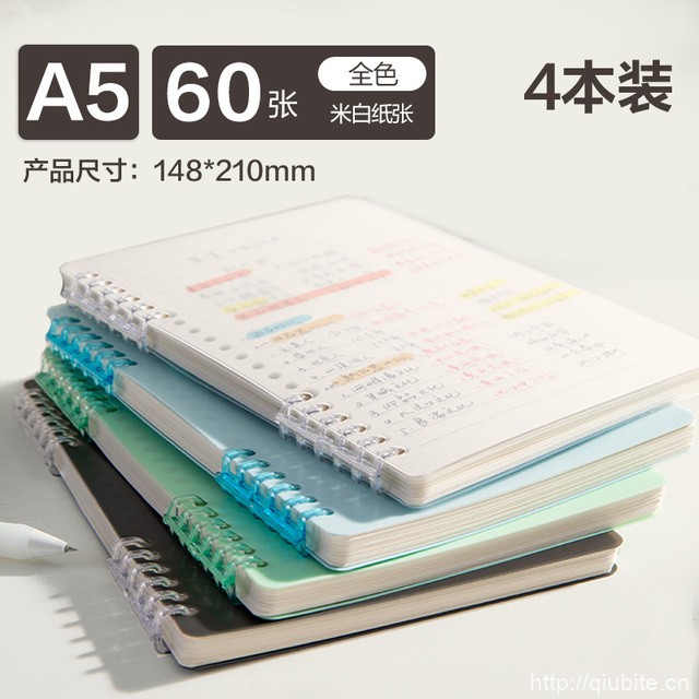 得力活页本可拆卸线圈本A5  4本