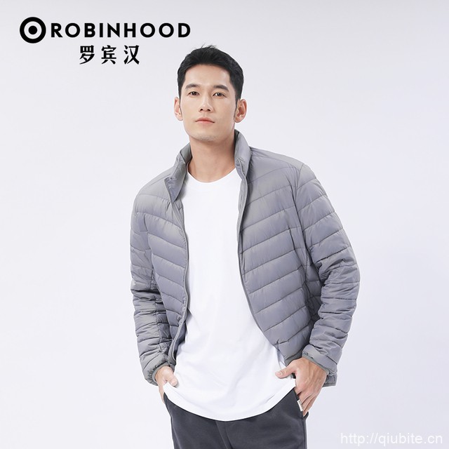 罗宾汉男士款轻薄圆立领羽绒服