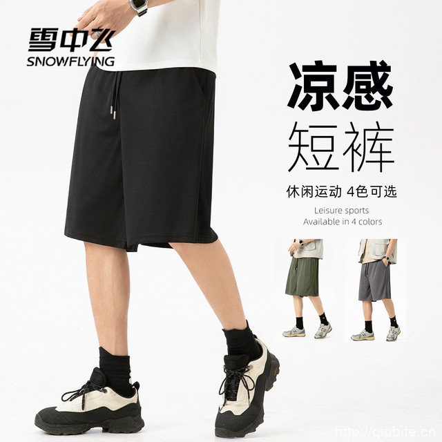 雪中飞 男士运动休闲五分裤