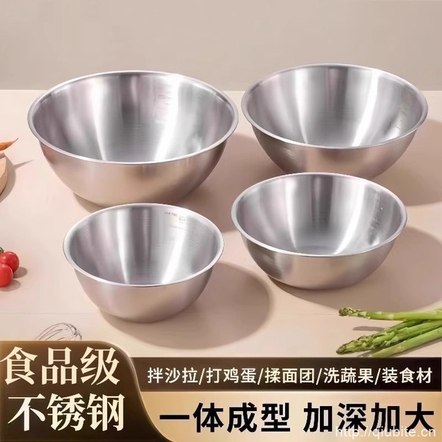 3个装！带刻度不锈钢碗盆（17-19-22cm）