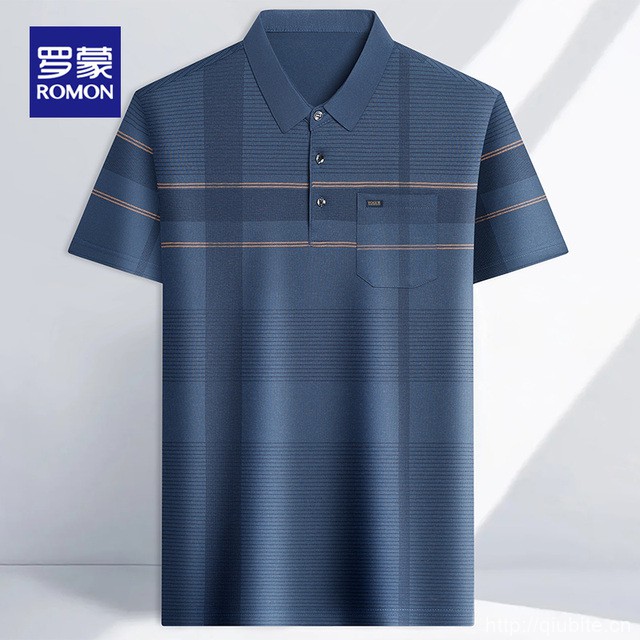 【罗蒙】男士休闲凉感t恤polo衫