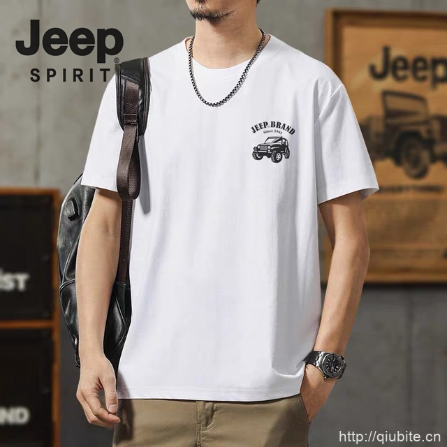 【拍3件】夏季新品JEEP/吉普纯棉圆领短袖T恤