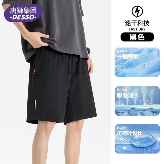 唐狮旗下DESSO夏季绣花冰丝裤薄款