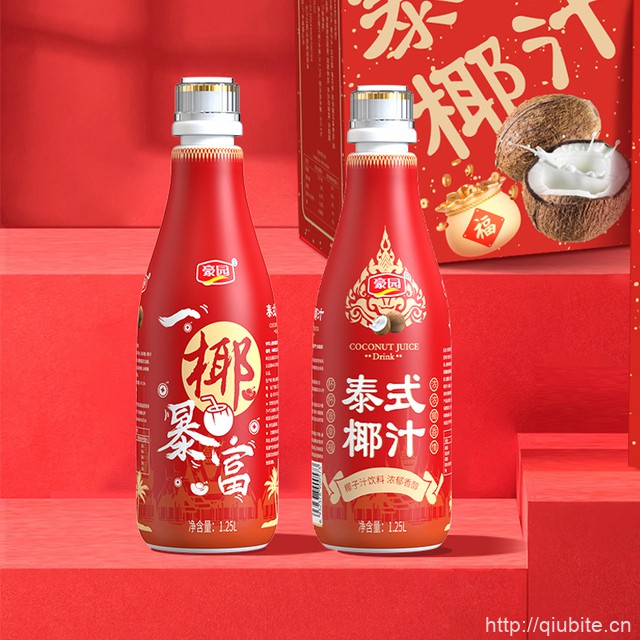 豪园生榨椰子汁椰奶1.25L*2瓶