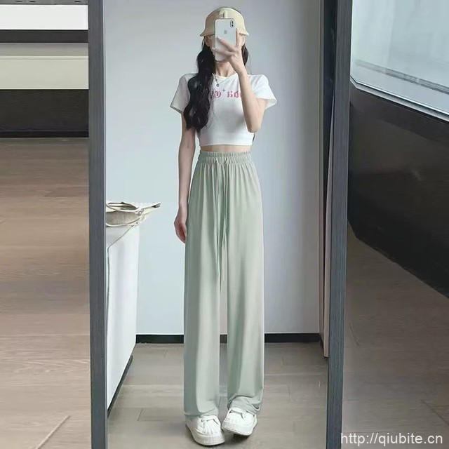 冰丝阔腿裤女夏季薄款高腰凉凉裤